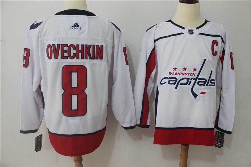 Men Washington Capitals #8 Ovechkin white Adidas Hockey Stitched NHL Jerseys->washington capitals->NHL Jersey